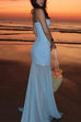 Mixiedress Strapless Mesh Splice Bodycon Maxi Dress
