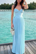 Mixiedress Strapless V Neck Corset Pleated Maxi Dress