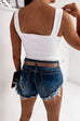 Mixiedress Square Neck Ribbed Knit Tank Top