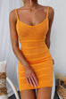 Mixiedress Strappy V Neck Cable Knit Bodycon Mini Dress