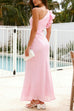 Mixiedress Frill One Shoulder Cut Out Waist Maxi Dress