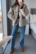 Mixiedress Button Down Pocketed Faux Fur Fleece Coat