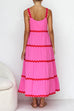 Mixiedress Ric Rac Ruffle Tiered Cami Maxi Holiday Dress