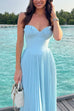 Mixiedress Strapless V Neck Corset Pleated Maxi Dress