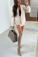Lapel Side Lace-up Open Front Blazer Jacket
