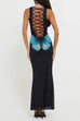 Mixiedress Back Lace-up Sleeveless Butterfly Print Maxi Dress