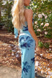 Mixiedress Strapless Floral Print Mesh Bodycon Maxi Dress