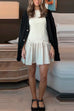Mixiedress Sleeveless Ruffle Girdling Mini Bow Dress