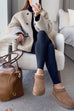 Mixiedress Button Down Pocketed Faux Fur Fleece Coat