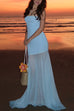 Mixiedress Strapless Mesh Splice Bodycon Maxi Dress