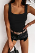 Mixiedress Square Neck Ribbed Knit Tank Top