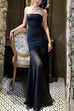 Mixiedress Strapless Mesh Splice Bodycon Maxi Dress