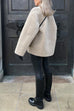 Mixiedress Button Down Pocketed Faux Fur Fleece Coat