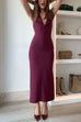 Mixiedress Halter V Neck Backless Buttons Bodycon Midi Dress