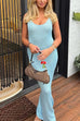 Mixiedress U Neck Sleeveless Sequin Bodycon Maxi Dress