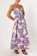 Mixiedress Spaghetti Strap High Waist Printed Maxi Holiday Dress