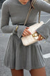 Mixiedress Mockneck Bell Sleeves Ruffle Mini Sweater Dress