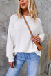 Mixiedress Crewneck Drop Shoulder Solid Pullover Sweater