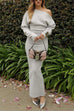 Mixiedress One Shoulder Long Sleeves Bodycon Maxi Sweater Dress