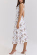 Mixiedress Bow Shoulder Back Lace-up Floral Print Midi Cami Dress