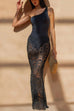Mixiedress Floral Lace Hollow Out Maxi Skirt