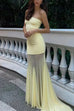 Mixiedress Strapless Tube Flare Mesh Maxi Party Dress