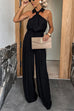 Mixiedress Collared Sleeveless Wide Leg Pocketed Jumpsuit