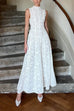 Mixiedress Mockneck Sleeveless A-line Lace Maxi Dress