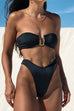 Mixiedress Strapless Bandeau Top High Cut Bikini Set