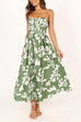 Mixiedress Spaghetti Strap High Waist Printed Maxi Holiday Dress