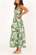 Mixiedress Spaghetti Strap High Waist Printed Maxi Holiday Dress