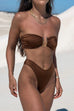 Mixiedress Strapless Bandeau Top High Cut Bikini Set