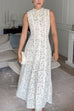Mixiedress Mockneck Sleeveless A-line Lace Maxi Dress