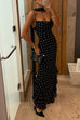 Mixiedress Ruffle Hem Polka Dot Maxi Cami Dress