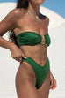 Mixiedress Strapless Bandeau Top High Cut Bikini Set