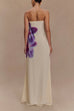 Mixiedress Elegant Strapless Floral Print Maxi Dress