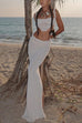 Mixiedress Side Slit Knit Bodycon Maxi Skirt