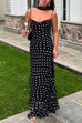 Mixiedress Ruffle Hem Polka Dot Maxi Cami Dress