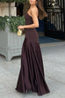 Mixiedress Strapless Satin Patchwork Flare Maxi Dress
