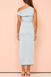 Aasymmetrical Off-the-shoulder Side Slit Midi Dress