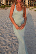 Mixiedress U Neck Sleeveless Sequin Bodycon Maxi Dress