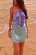 Mixiedress Halter Cut Out Open Back Sequin Mini Dress
