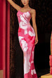 Mixiedress Spaghetti Strap Floral Print Bodycon Maxi Holiday Dress