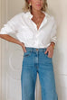 Mixiedress Lapel Long Sleeves Button Up Blouse Shirt