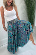 Mixiedress Elastic Waist Wide Leg Palazzo Printed Casual Pants