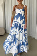 Mixiedress Backless Ruffle Tiered Printed Maxi Cami Dress