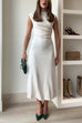 Mixiedress Mockneck Sleeveless Side Ruched Midi Dress