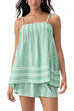 Mixiedress Striped Square Neck Cami Top and Shorts Lounge Set