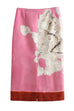 Mixiedress High Rise Color Block Floral Print Pencil Midi Skirt