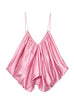 Mixiedress Spaghetti Strap Draped Satin Top